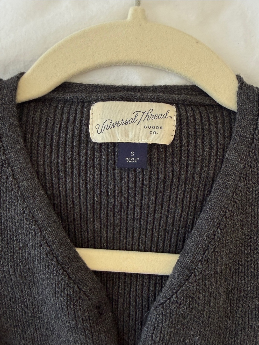Universal Thread Charcoal Ribbed Knit Button Vest - Picture 3 of 3
